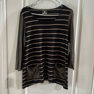 Casual striped top with pockets